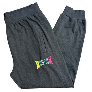 The Museum DC Sweatpants Arch Logo Embroidered Jogger Streetwear Gray Size 3XL